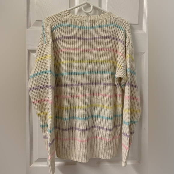 Vintage 80’s Helium Pastel Striped Sweater SZ Medium - Picture 4 of 5